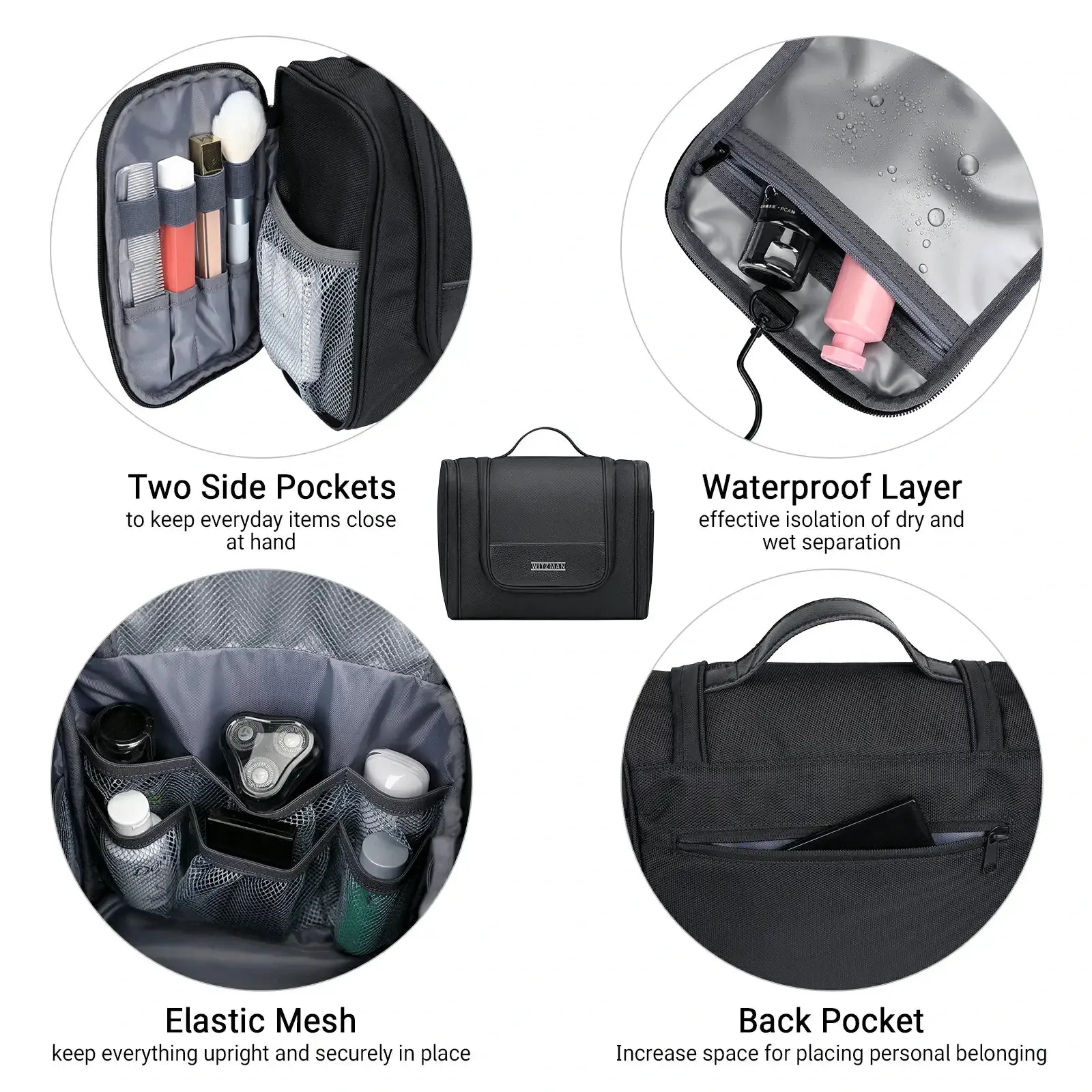 Large Hanging Multi-Toiletry Bag for Men