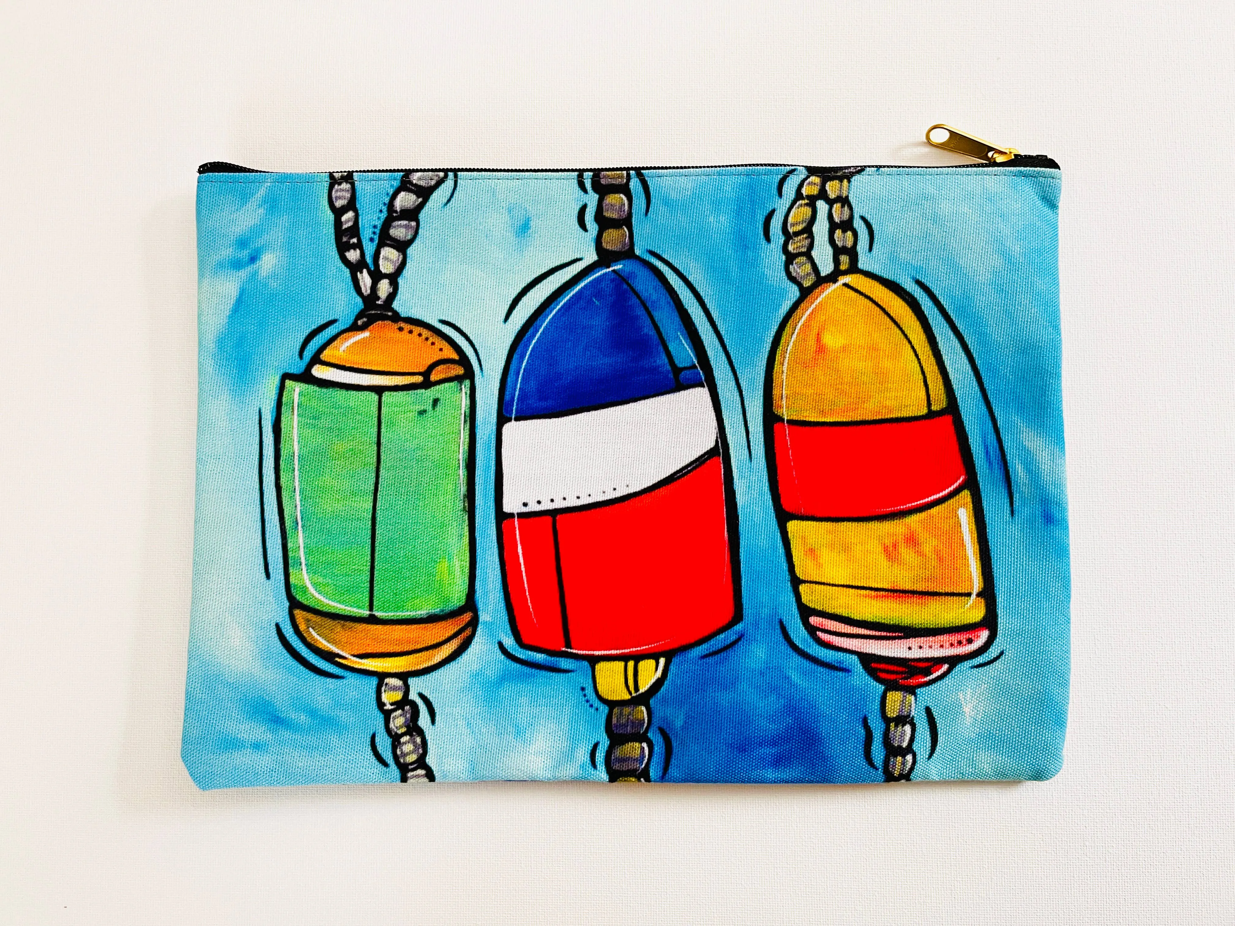 Large Nautical Buoys Zipper Clutch Pouch