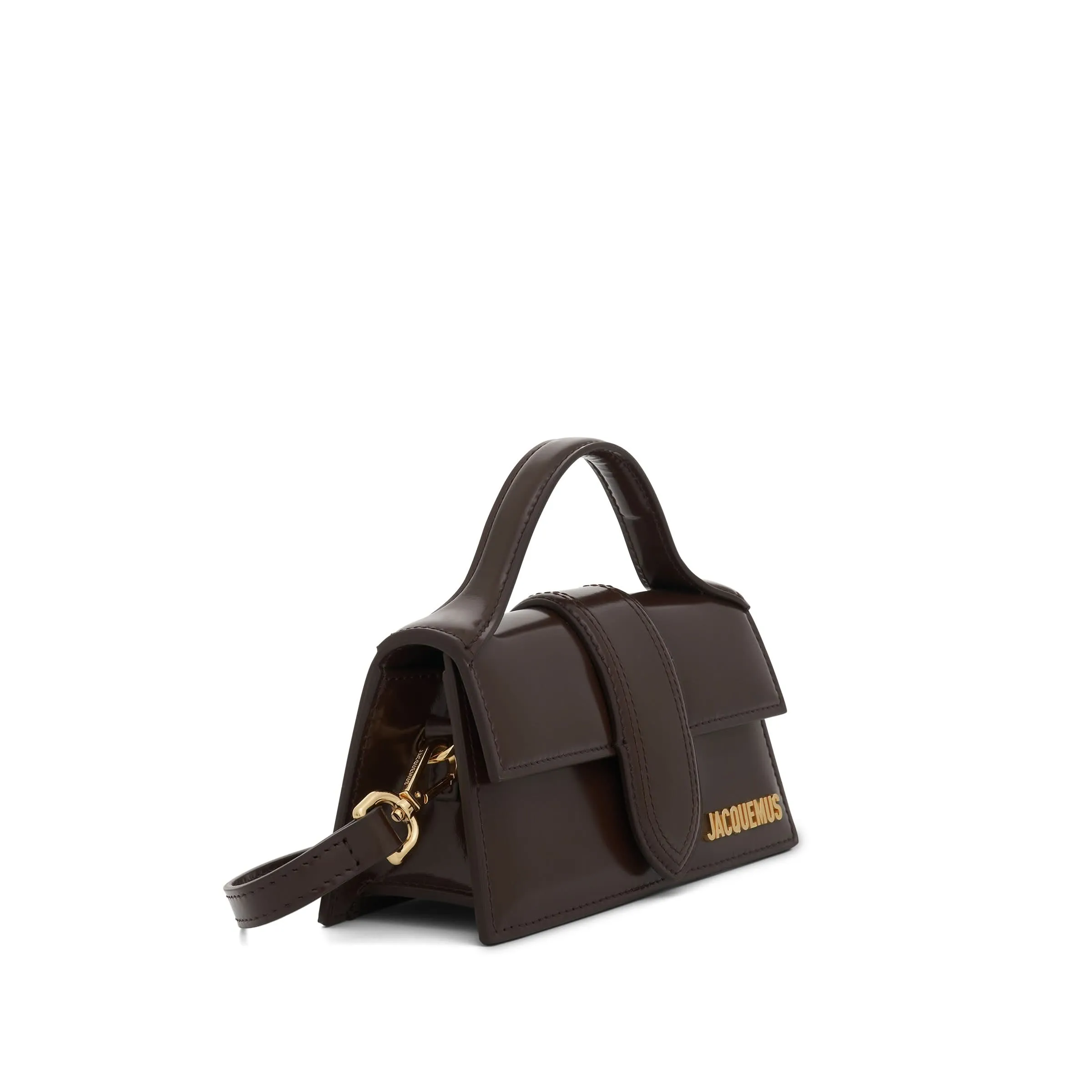 Le Bambino Small Patent Leather Bag in Midnight Brown