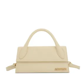 Le Chiquito Long Leather Bag in Ivory