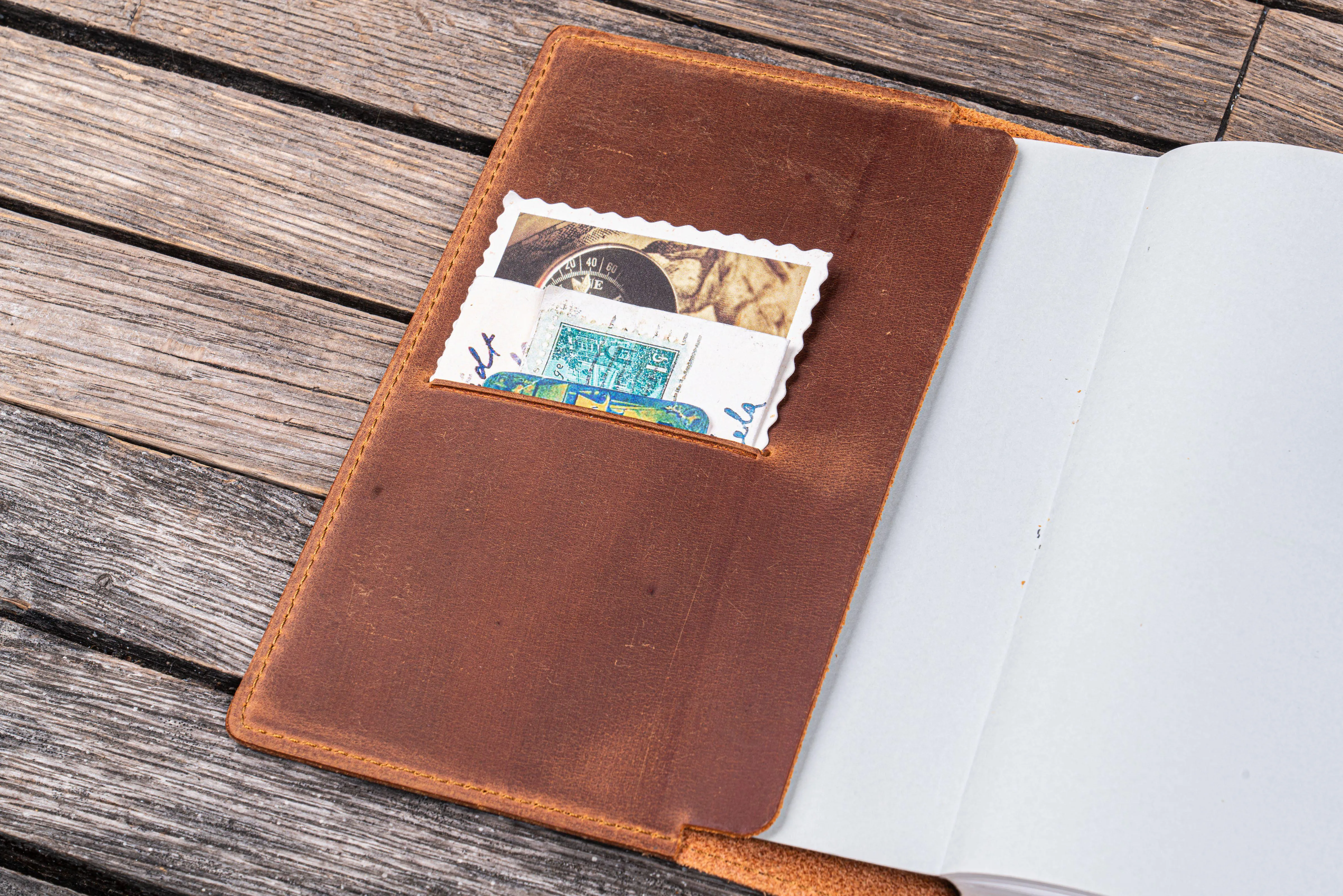 Leather Slim A6 Notebook / Planner Cover - Crazy Horse Tan