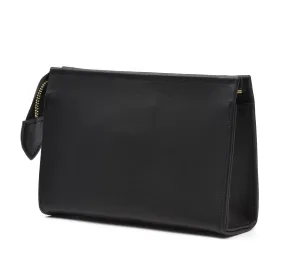 Leather Toiletry Pouch 15 - Black