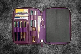 Leather Zippered A5 Leuchtturm1917  Notebook Folio - Purple