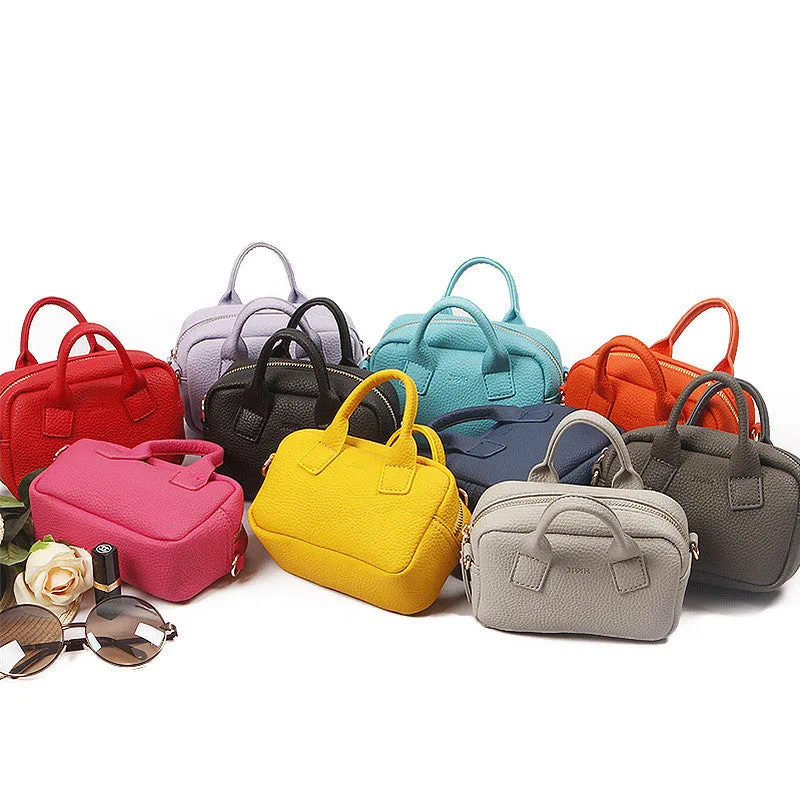 Lovely Candy Color Women Leather Mini Shoulder Phone Bag Crossbody Small Chain Purse For Girls Kids Clutch Top-handle Bags Sac