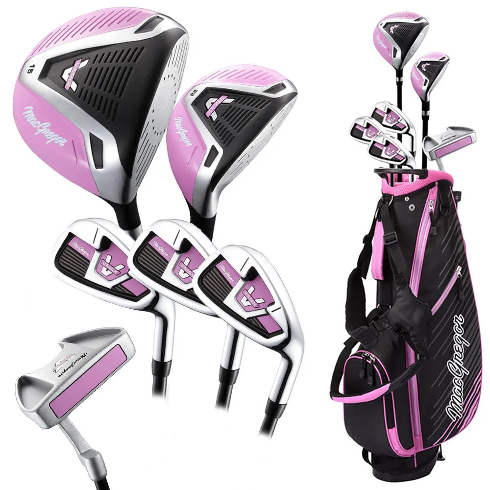 MacGregor V-MAX Junior 7-Piece Set Boys Stand Bag - Pink(Ages 9-12)