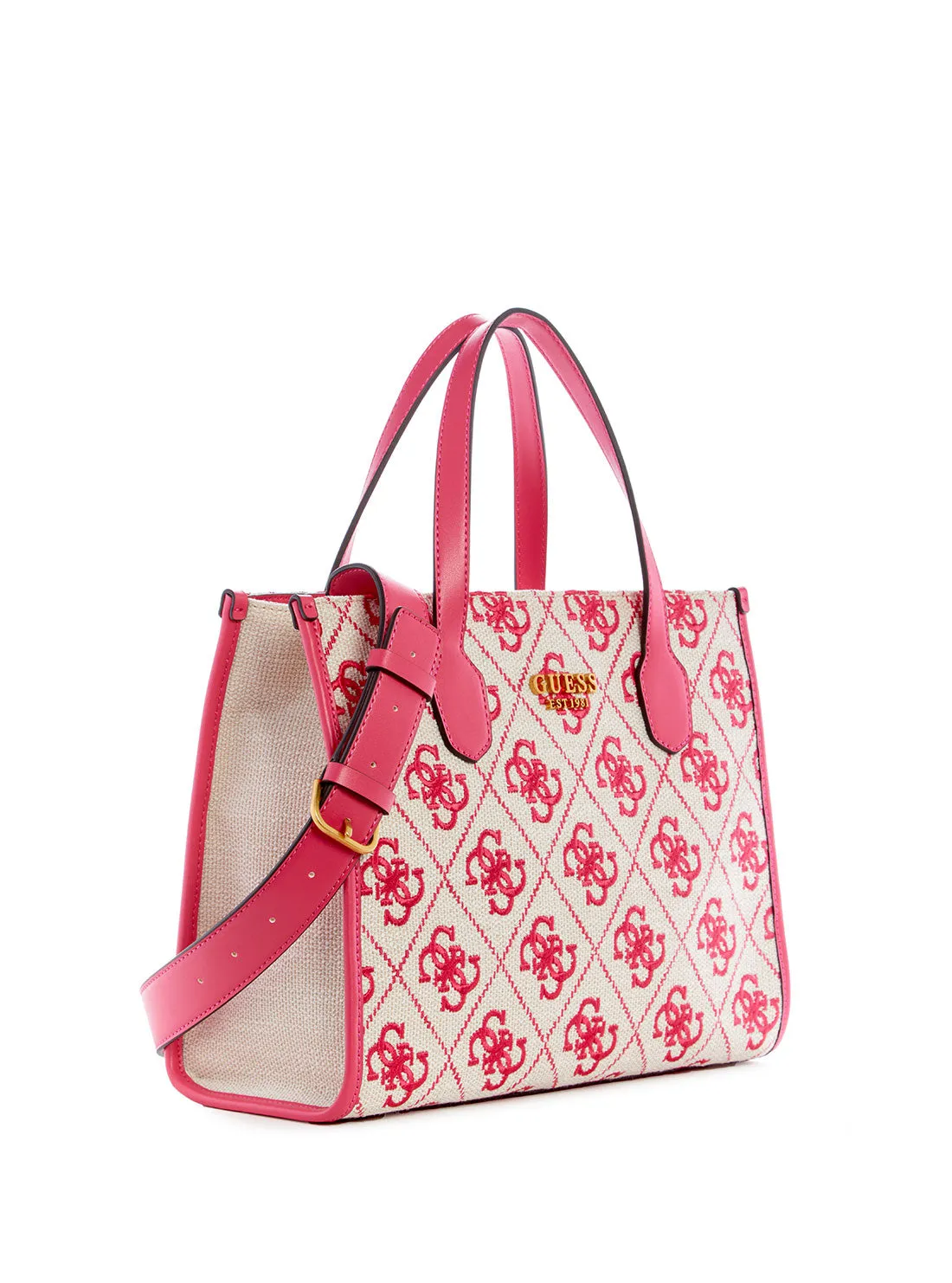 Magenta Logo Silvana Canvas Tote Bag