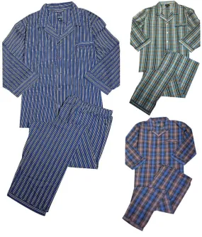 Majestic International Mens Big & Tall Long Sleeve Broadcloth Sleep Pajama Set, 35564