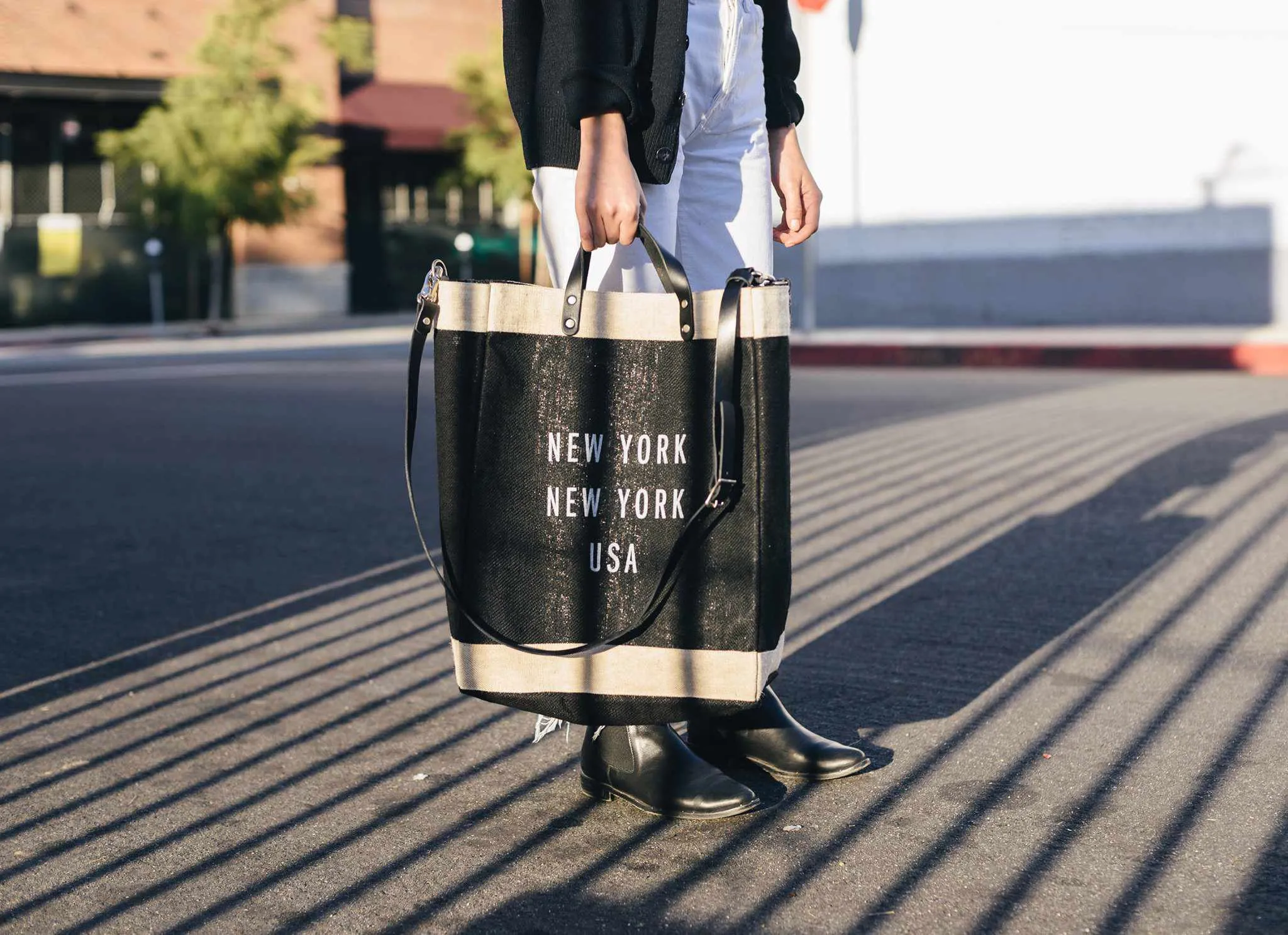 Market Bag in Black with Black Strap - Wholesale