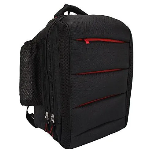 Maxbell 15.6 inch Rectangular Laptop Notebook Bag Backpack Tough Hard Strong for Men Women Unisex (Black and Red)