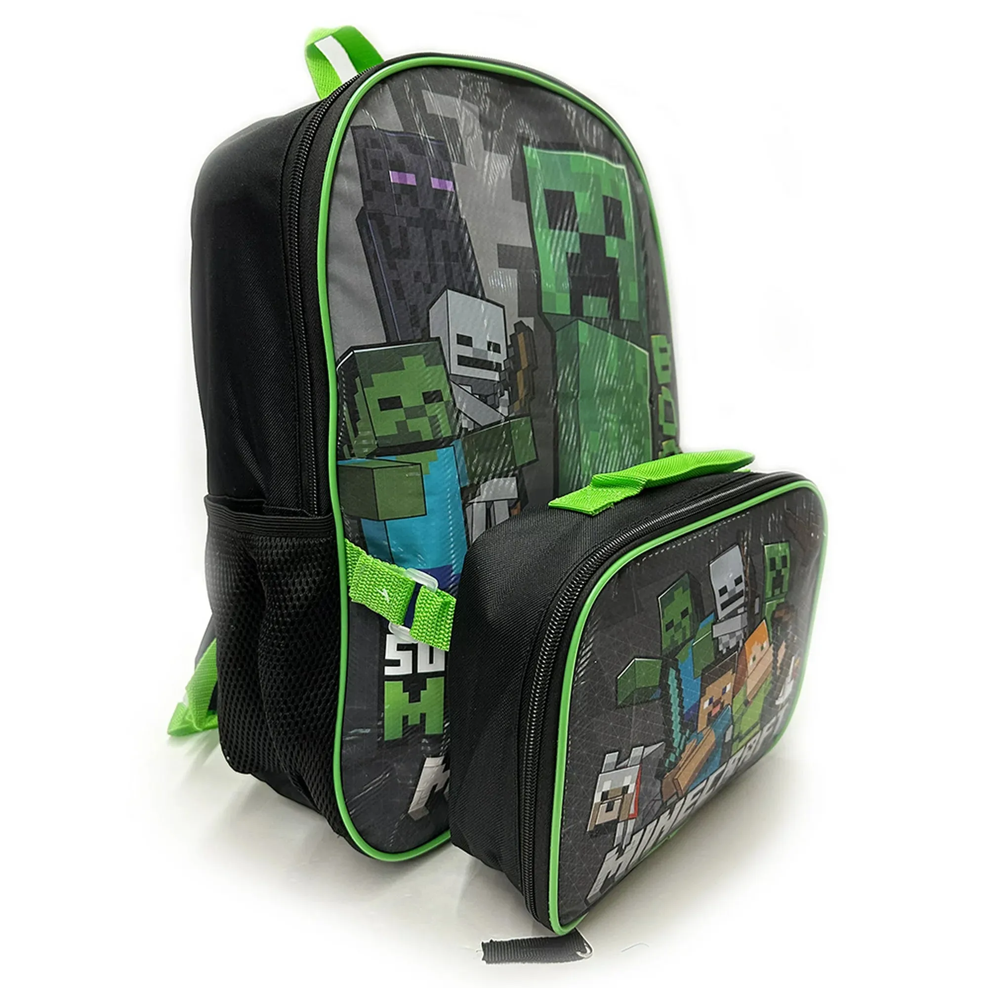 Minecraft Backpack Large 16 inch with Lunch Bag