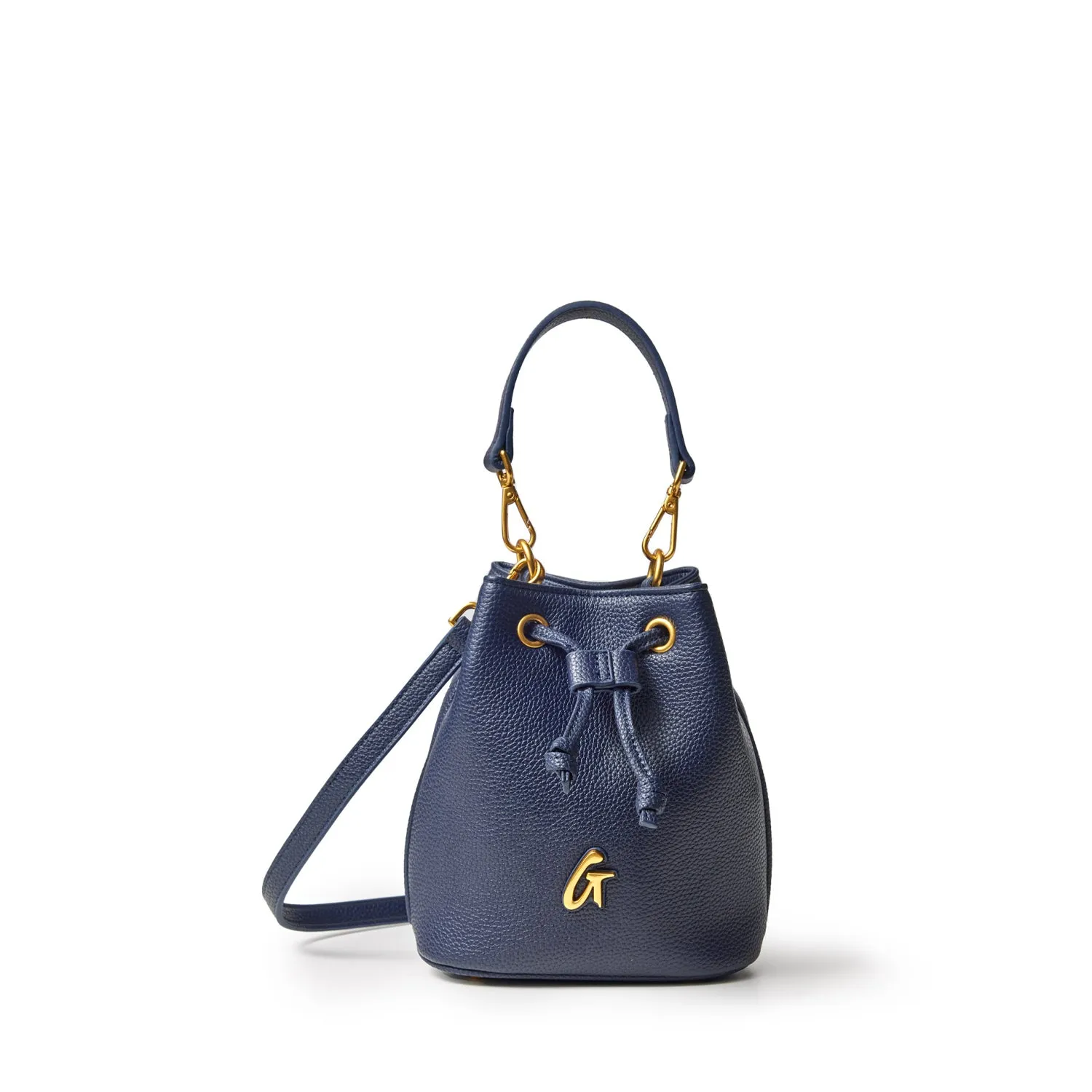 MINI PEBBLE BUCKET BAG - NAVY