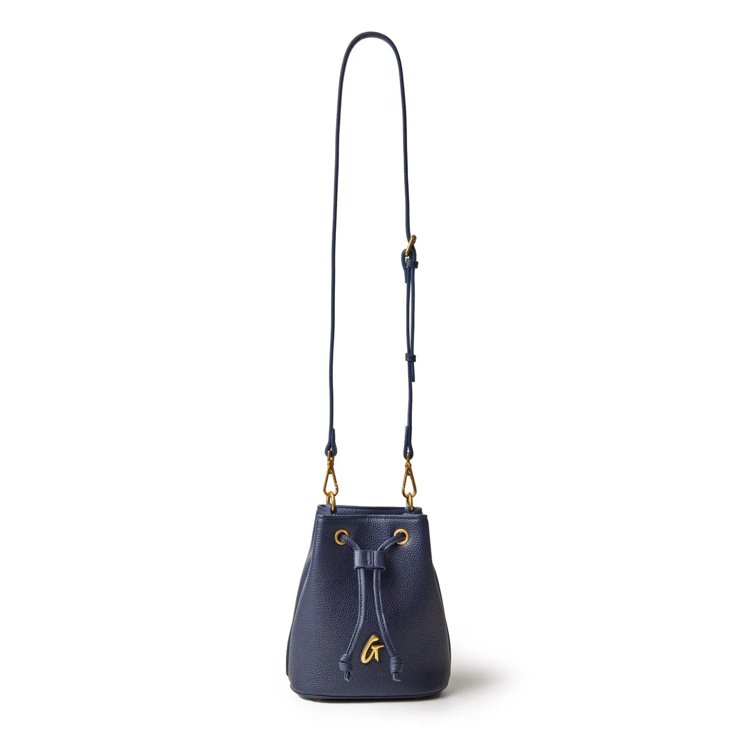 MINI PEBBLE BUCKET BAG - NAVY