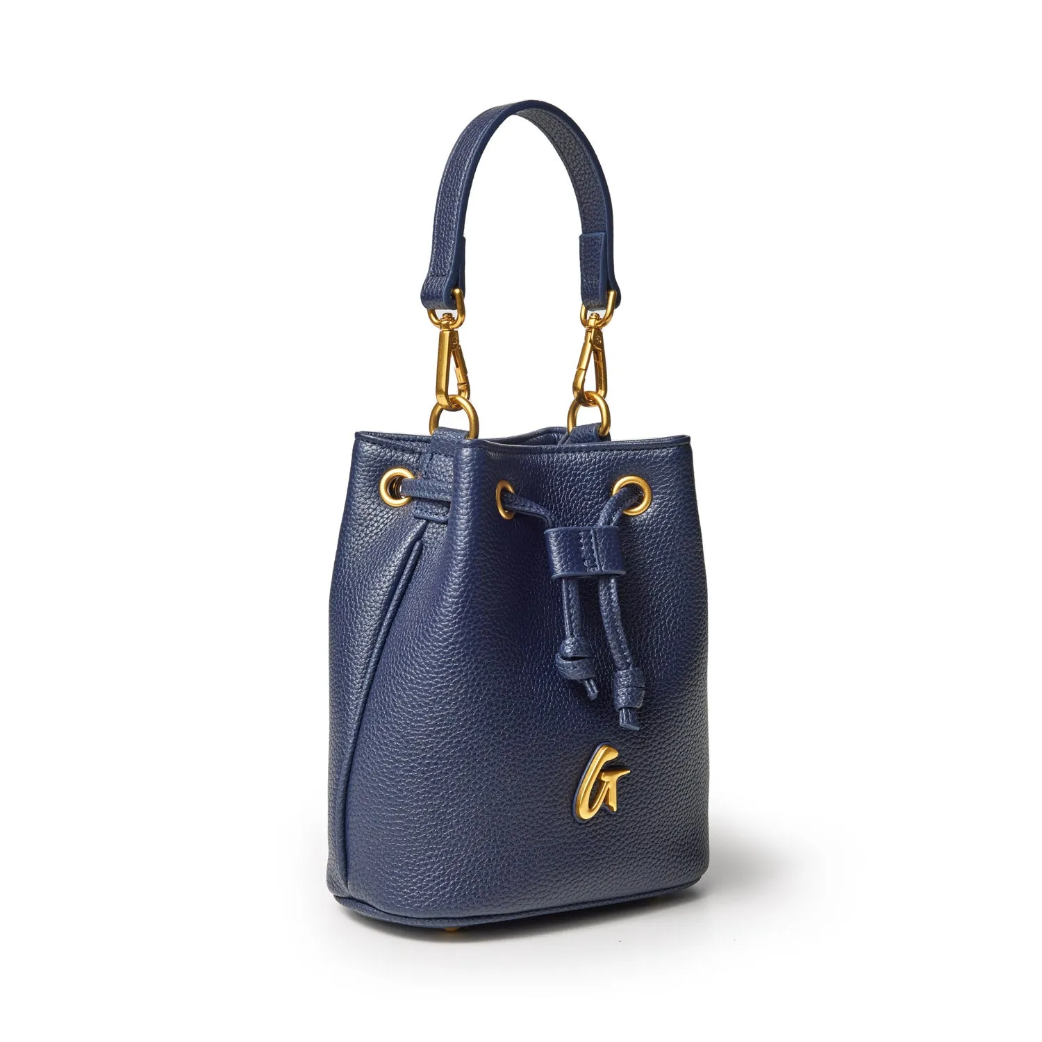 MINI PEBBLE BUCKET BAG - NAVY