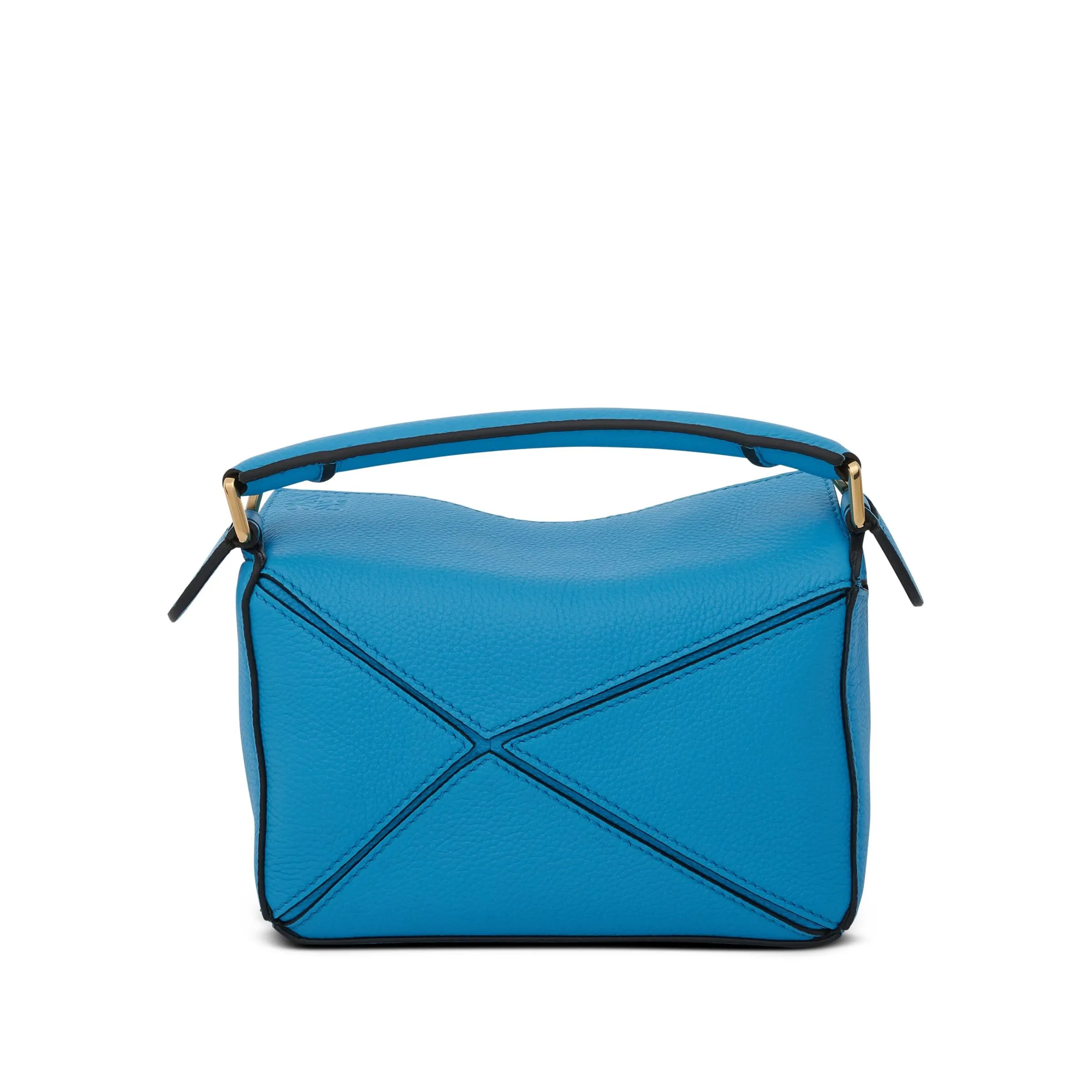 Mini Puzzle Bag in Soft Grained Calfskin in Cyan