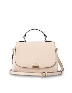 Mocha Daisy Top Handle Crossbody Bag - Cream