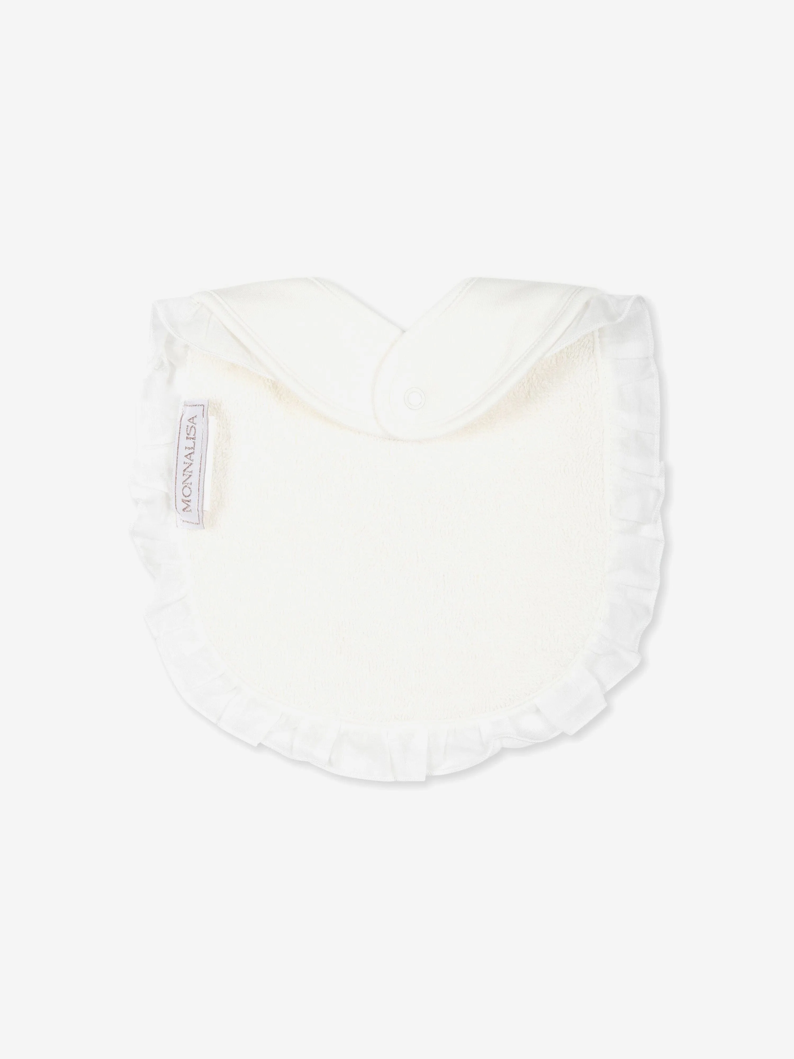 Monnalisa Baby Girls Teddy Bear Bib in White