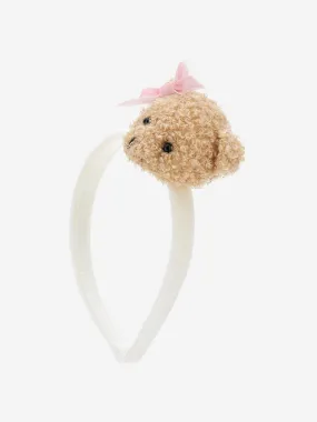 Monnalisa Girls Teddy Bear Headband in White