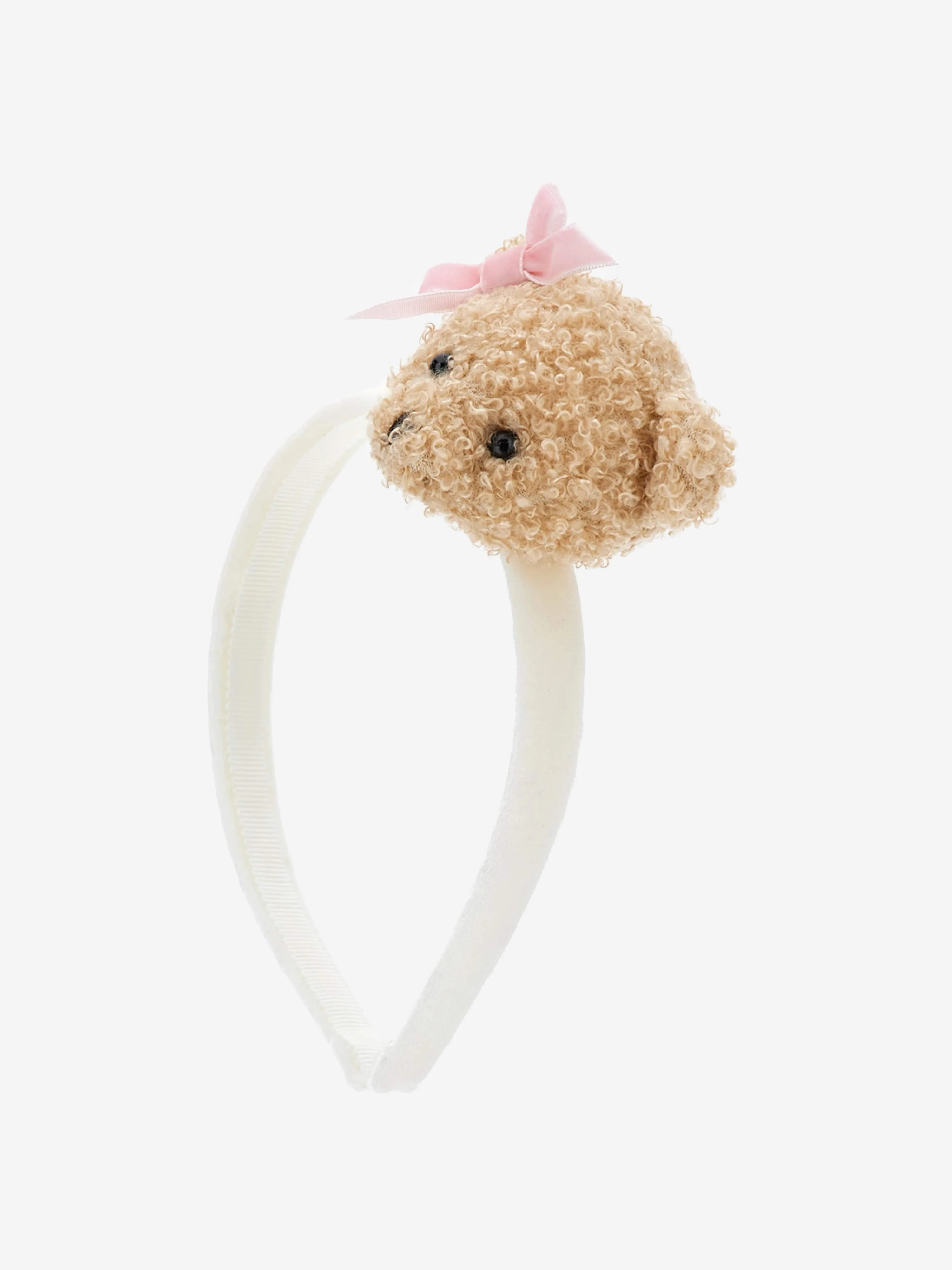 Monnalisa Girls Teddy Bear Headband in White