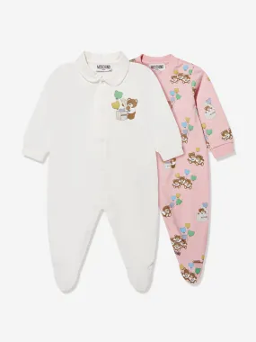 Moschino Baby Girls Babygrows Gift Set in Pink