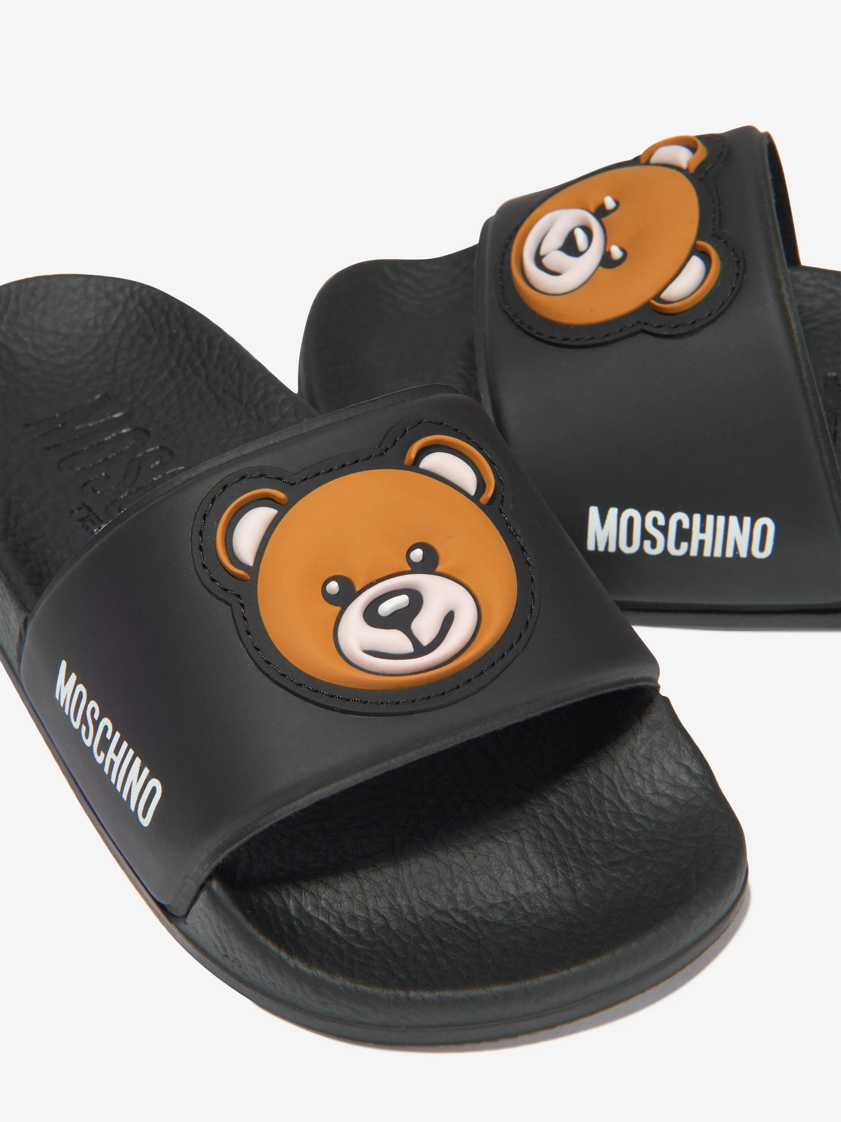 Moschino Unisex PVC Teddy Bear Logo Sliders