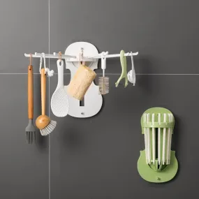 No-Drill Foldable Wall-Mounted Kitchen Storage Rack