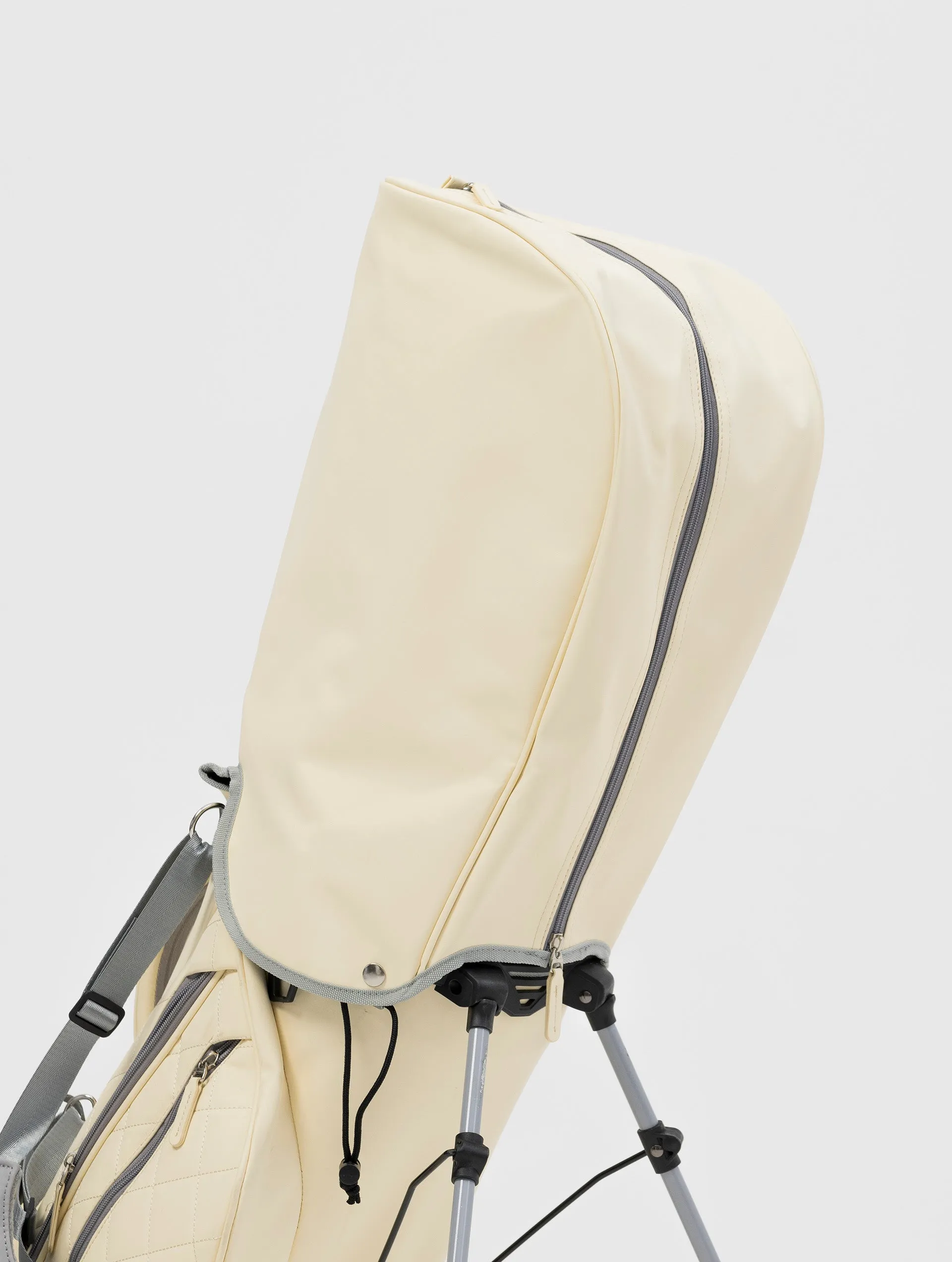 NOHOW LTD GOLF BAG IN CREAM WITH UNIQUE GREY ZIPPERS