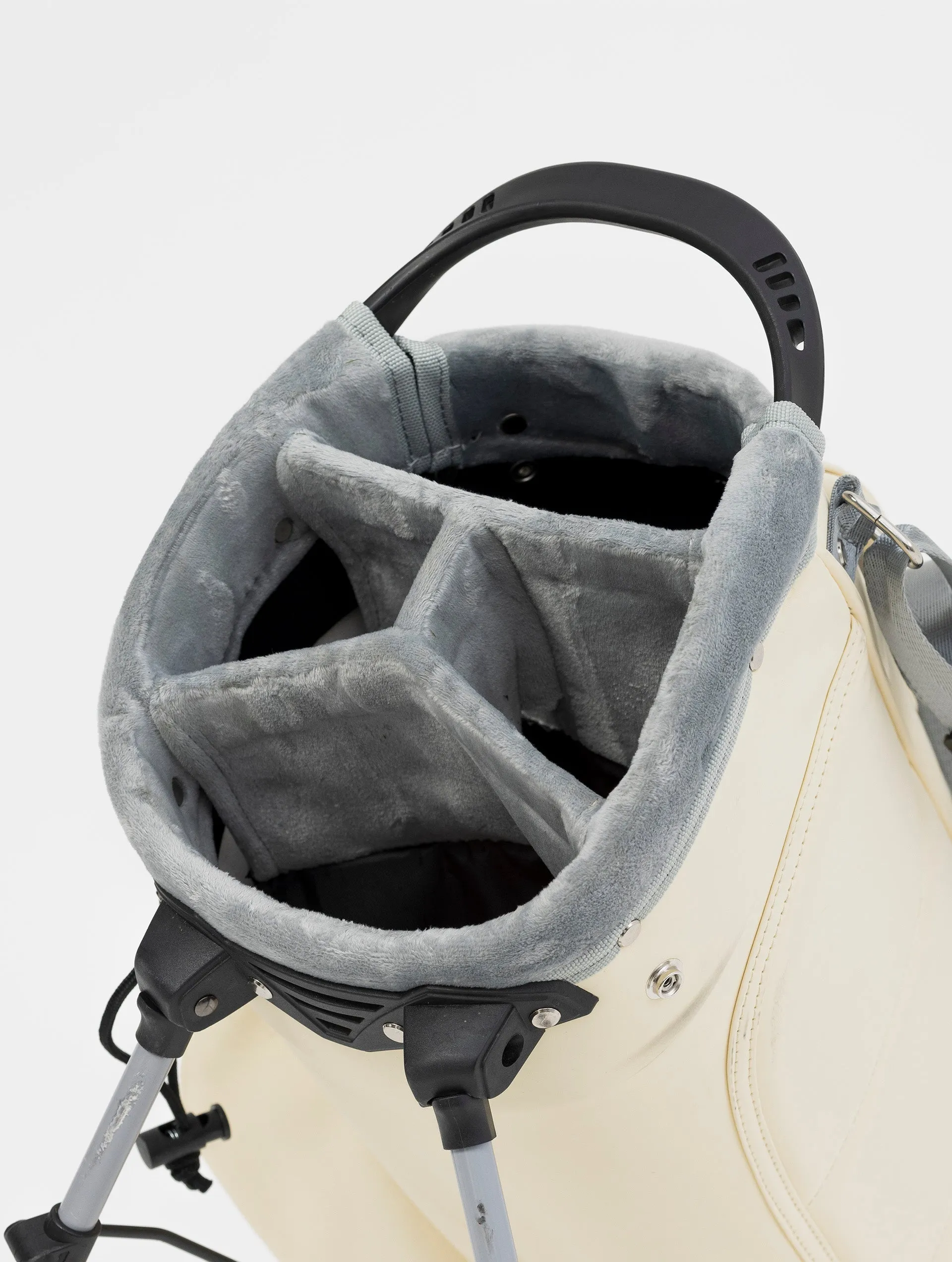 NOHOW LTD GOLF BAG IN CREAM WITH UNIQUE GREY ZIPPERS