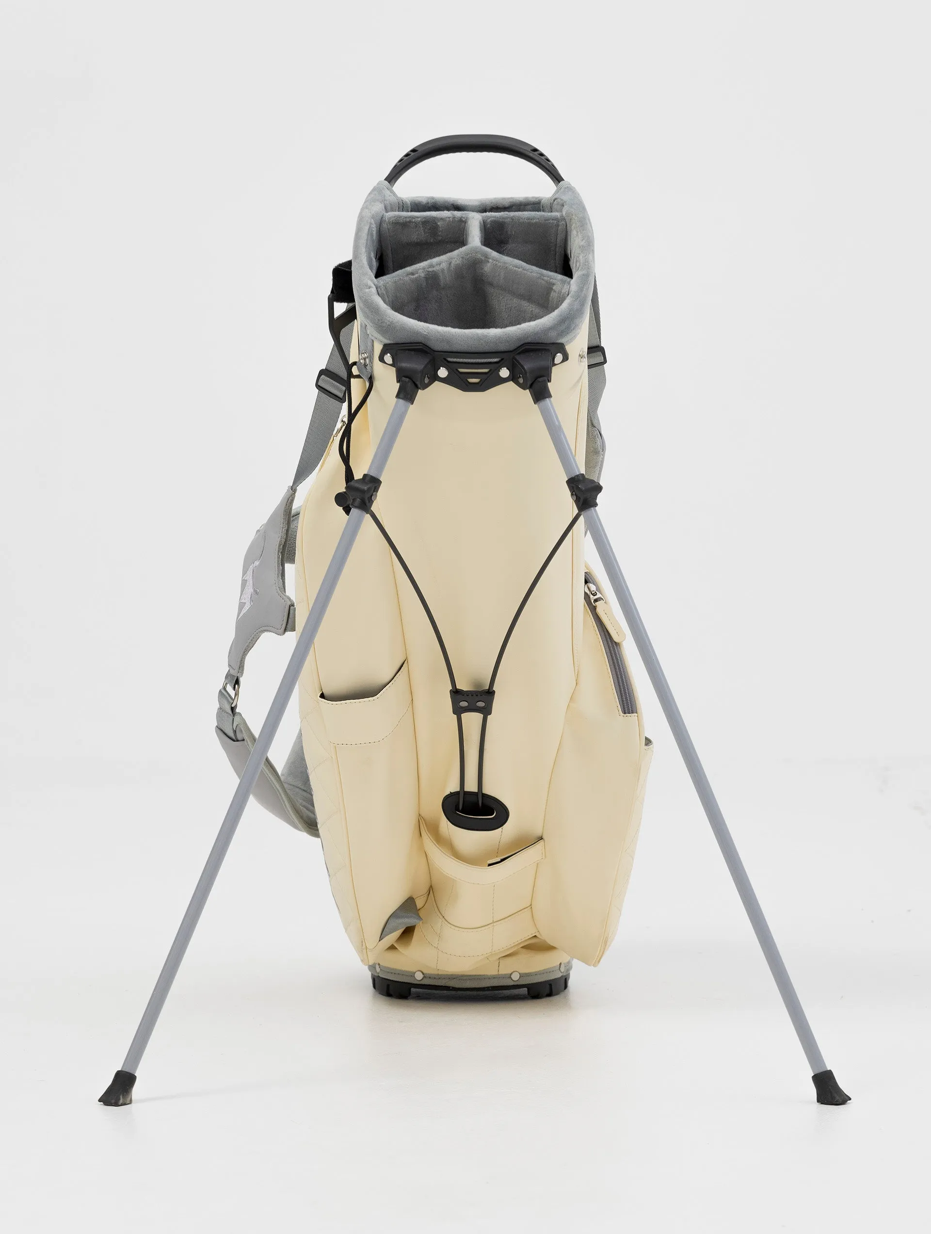 NOHOW LTD GOLF BAG IN CREAM WITH UNIQUE GREY ZIPPERS