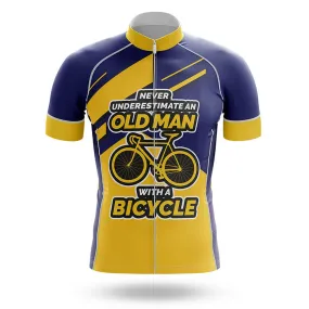 Old Man Yellow Men's Short Sleeve Cycling Jersey