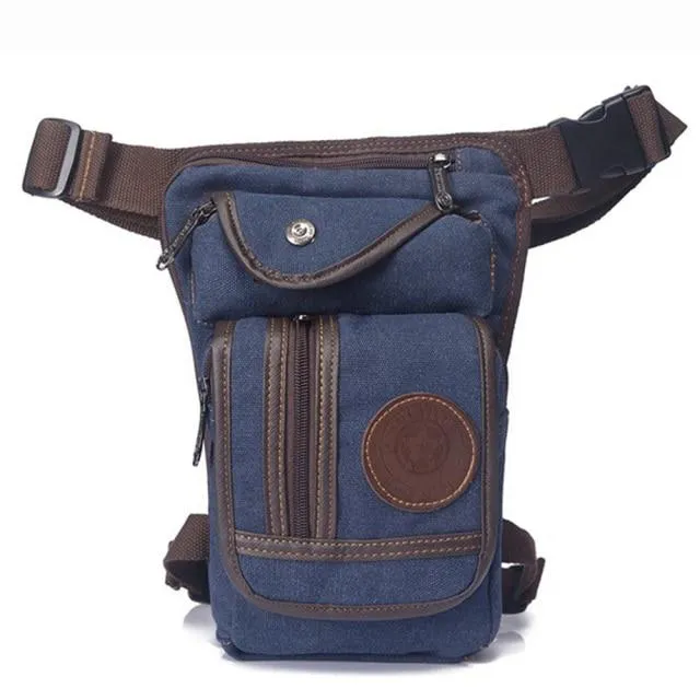 Outdoor Canvas Drop Leg Bag - Multi-Purpose Motorcycle Outdoor Travel,  Hip Bag, Hiking, Climbing, Thigh Bag