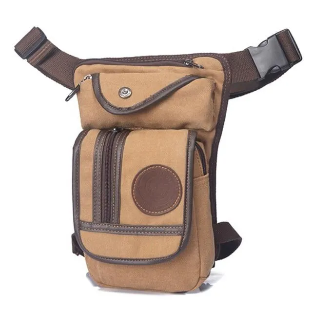 Outdoor Canvas Drop Leg Bag - Multi-Purpose Motorcycle Outdoor Travel,  Hip Bag, Hiking, Climbing, Thigh Bag