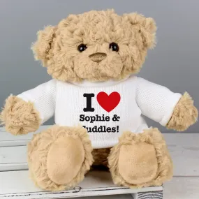 Personalised I Love... Teddy Bear