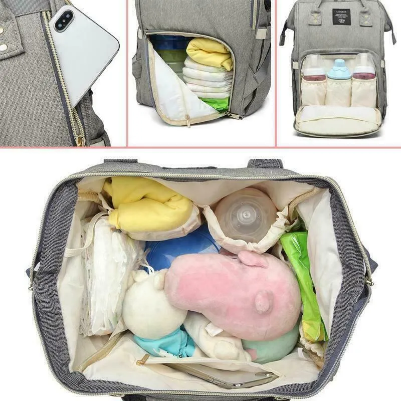 Personalised Multiway USB Baby Changing Bag Maternity Backpack Rucksack