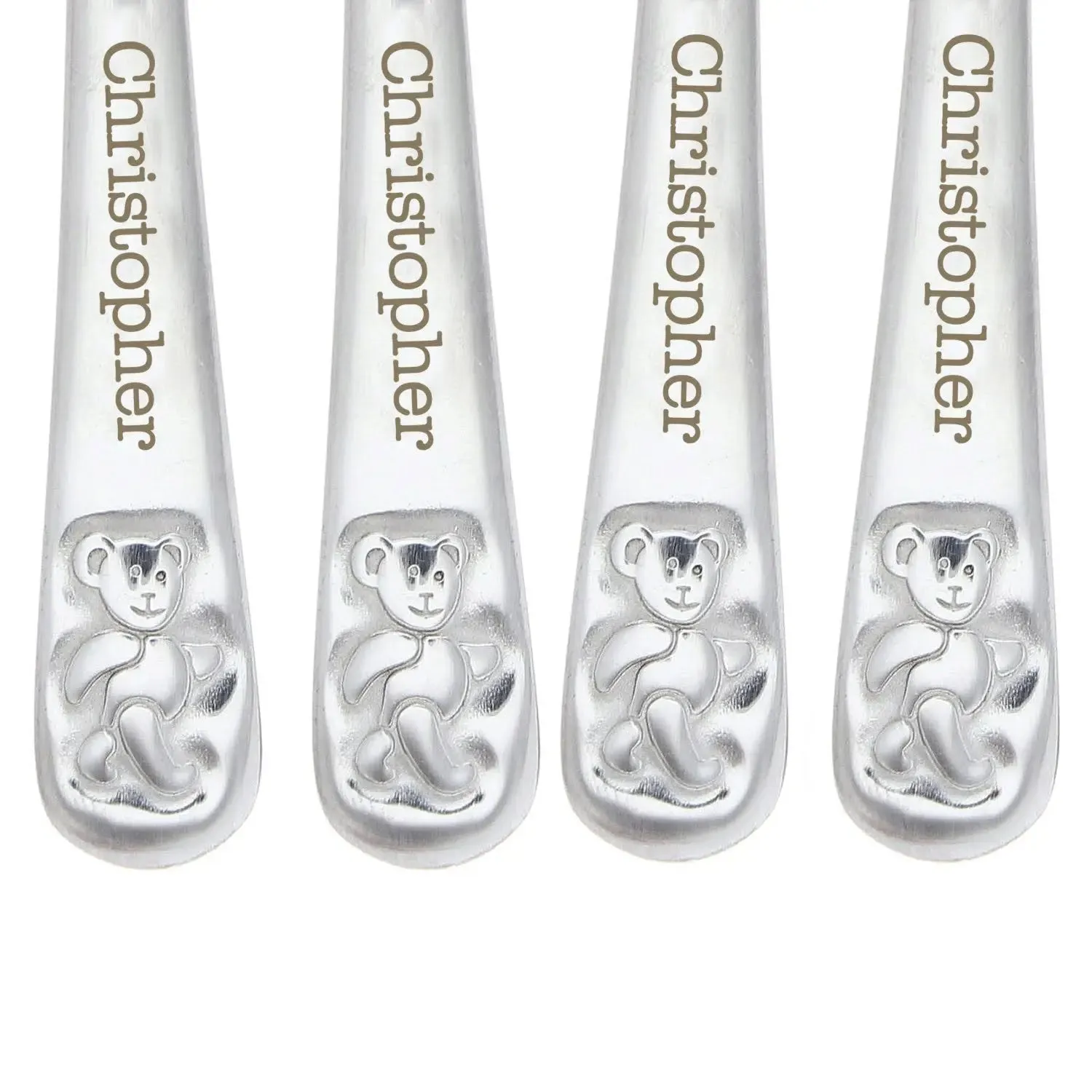 Personalised Teddy 4 Piece Embossed Cutlery Set