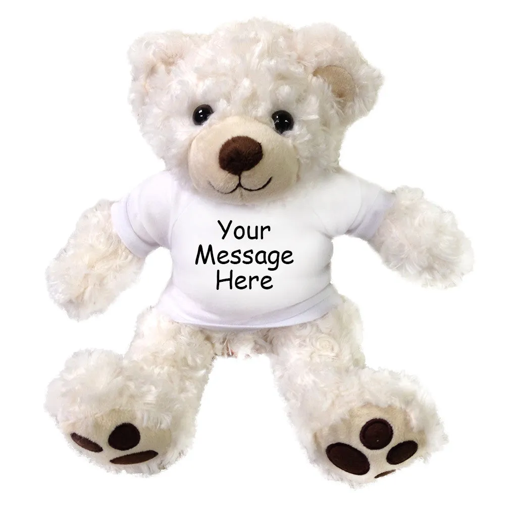 Personalized Teddy Bear - 13 inch Vera Bear, Pearly White