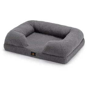 Petzly Memory Foam Dog Bed Pet Sofa Calming Bed Washable Removable Grey XX Large