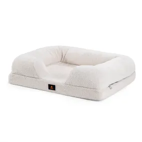 Petzly Memory Foam Dog Bed Pet Sofa Calming Bed Washable Removable White X Large