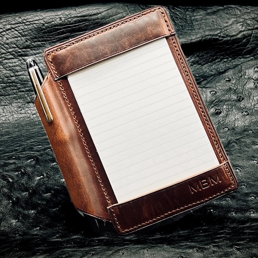 Pocket Jotter Index Card Holder in Horween Leather | Handmade to Order