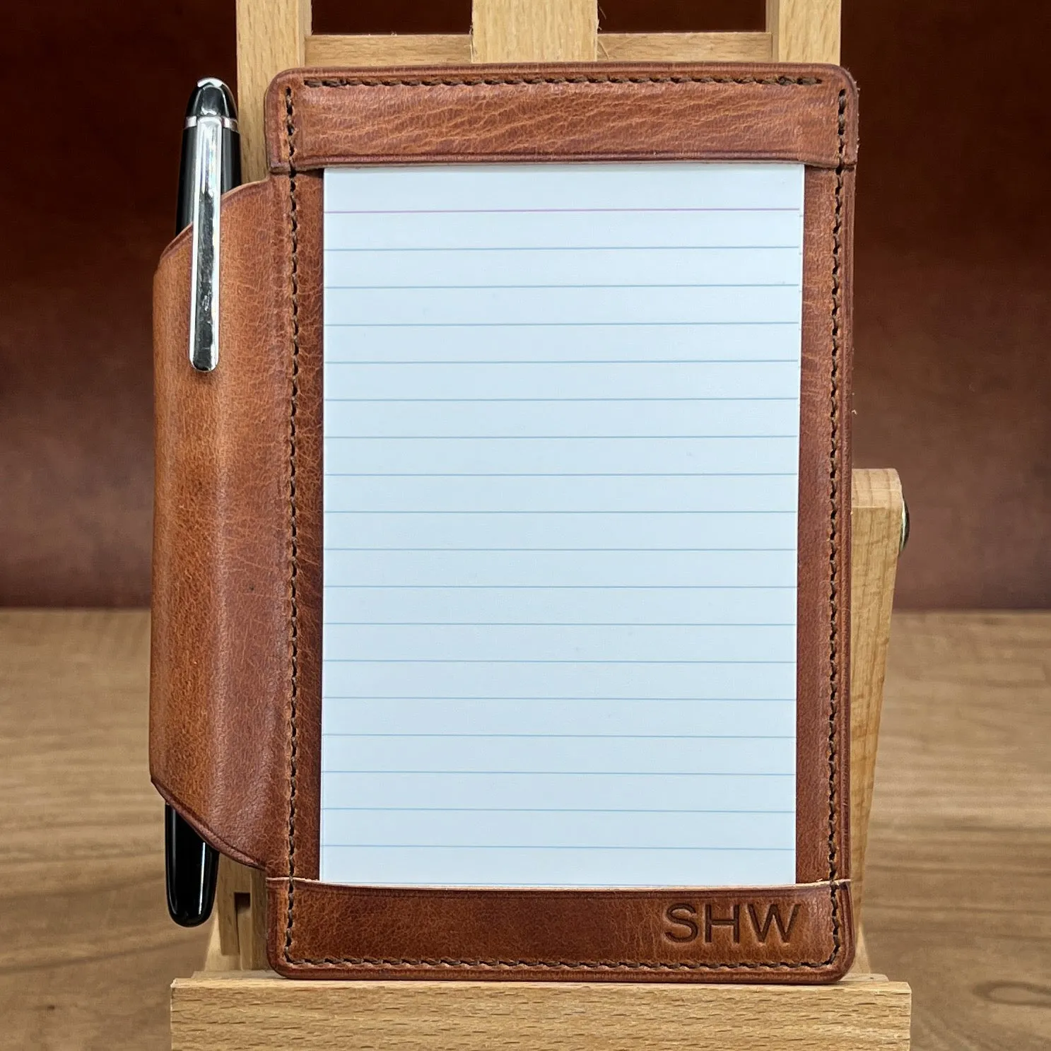 Pocket Jotter Index Card Holder in Horween Leather | Handmade to Order