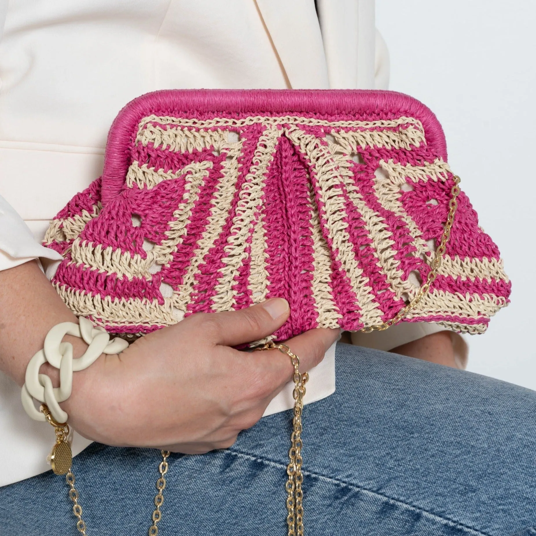 Raffia Clutch Bag