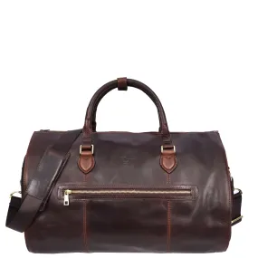 Real Leather Garment Suit Carrier 2-in-1 Holdall Duffel Travel Bag Ludlow Brown