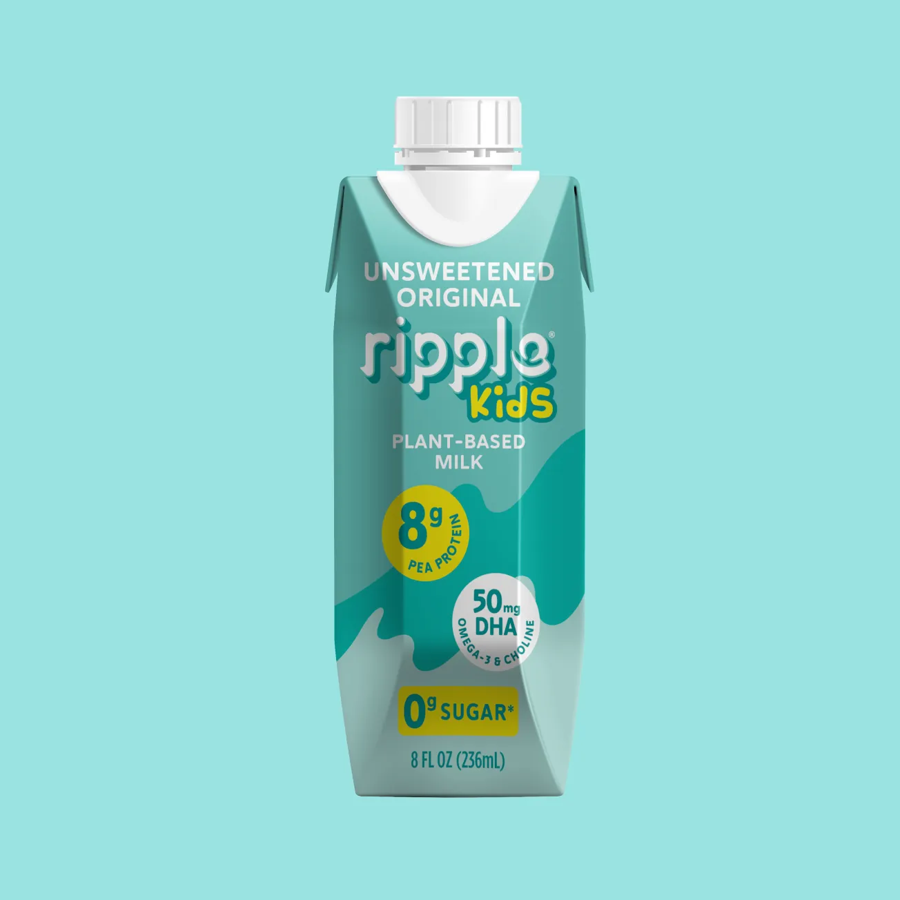 Ripple Kids On-The-Go Unsweetened Original Milk (Four Cases of 12)