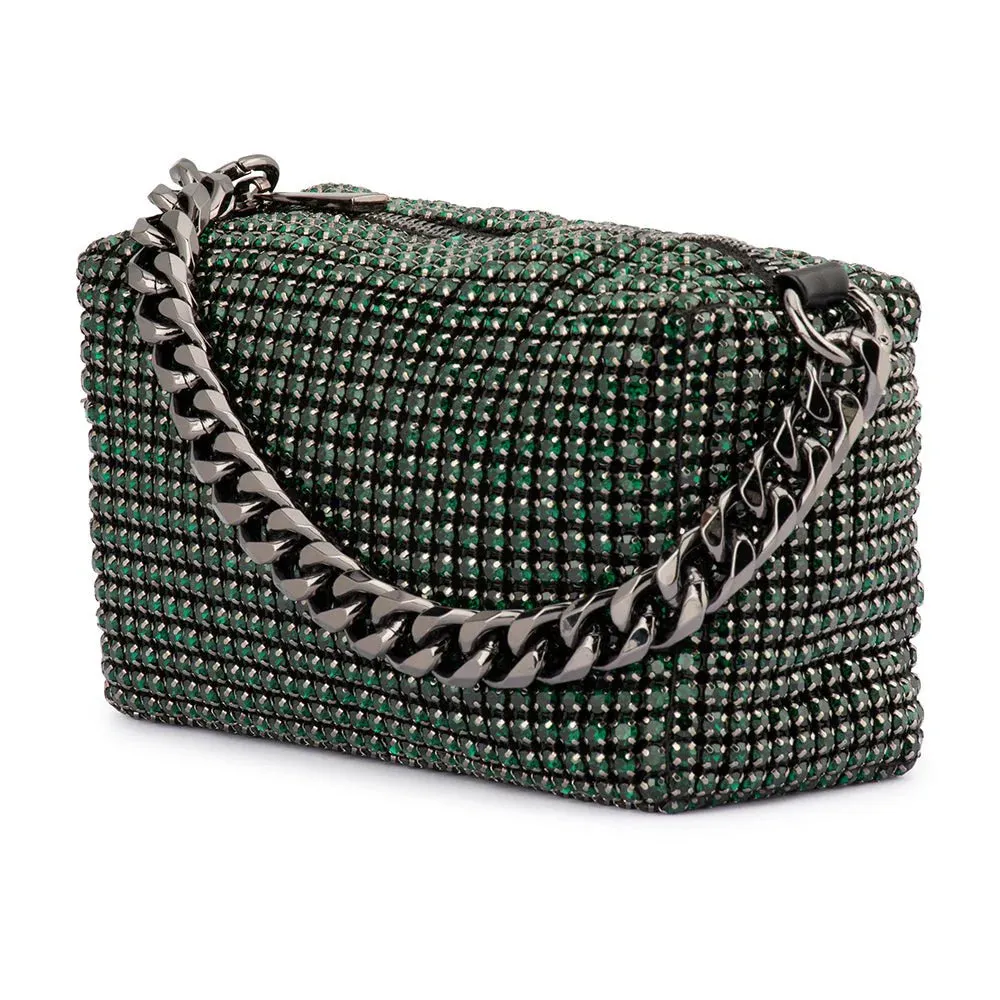 Robbie Crystal Loaf Bag in Emerald