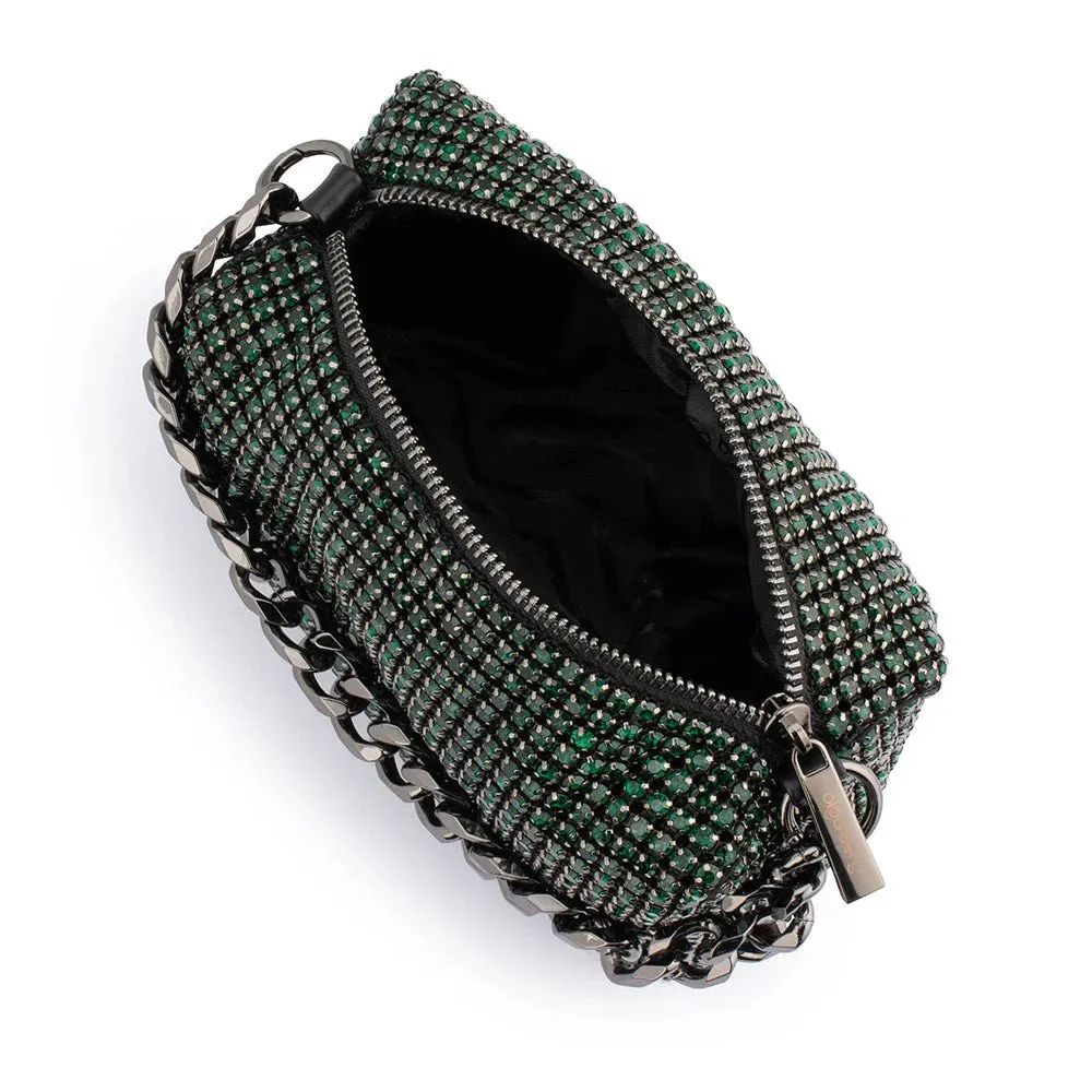 Robbie Crystal Loaf Bag in Emerald