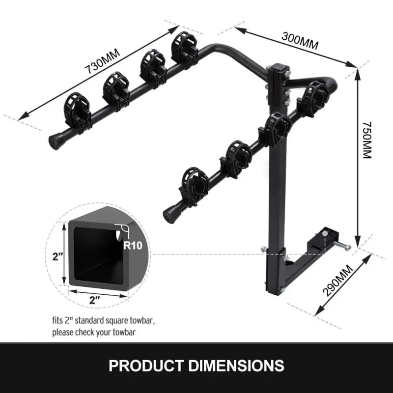 San Hima Foldable 4 Bike Carrier Bicycle Rack