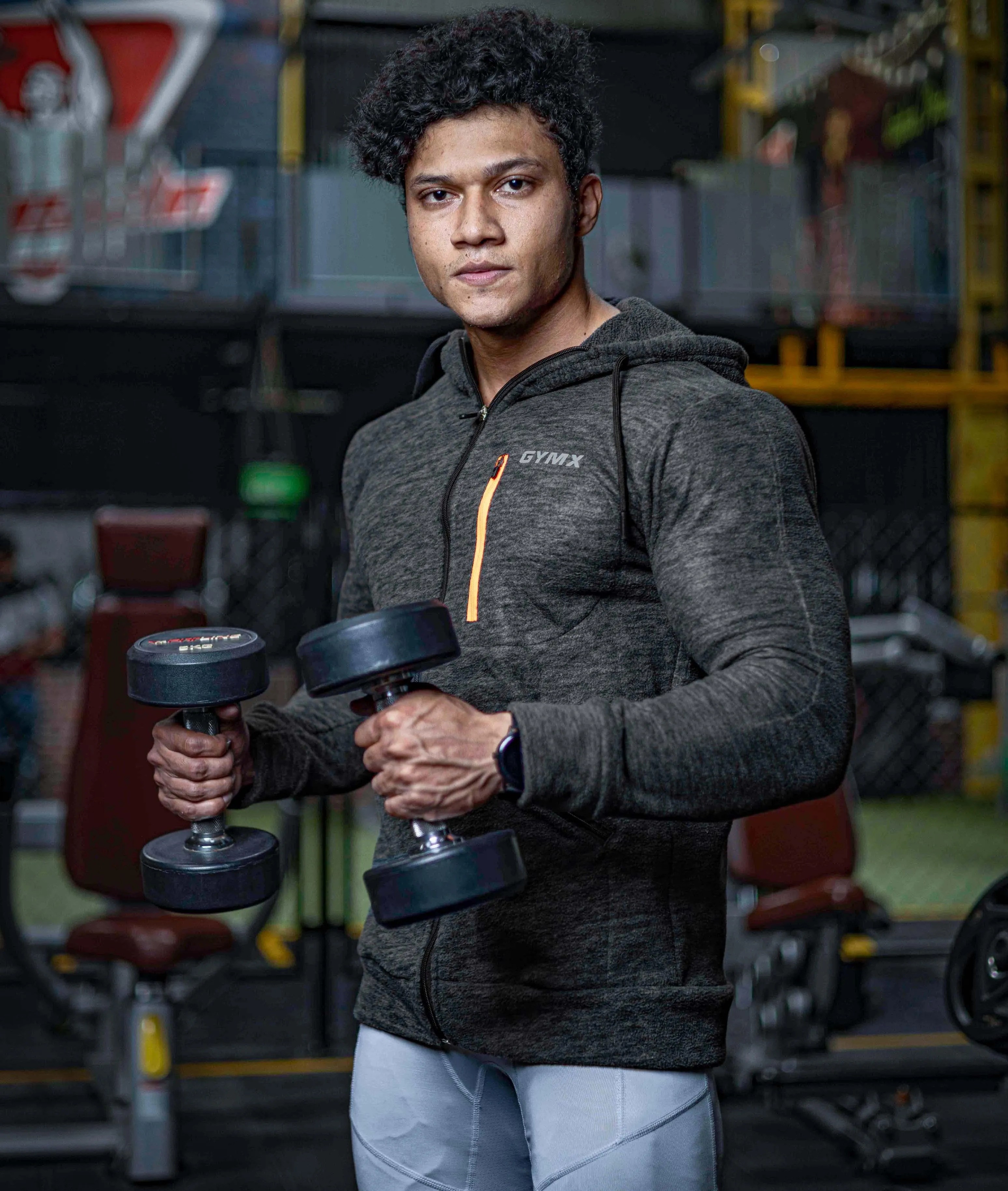 Sherpa Fleece Fluffy GymX Hoodie- Charcoal Grey