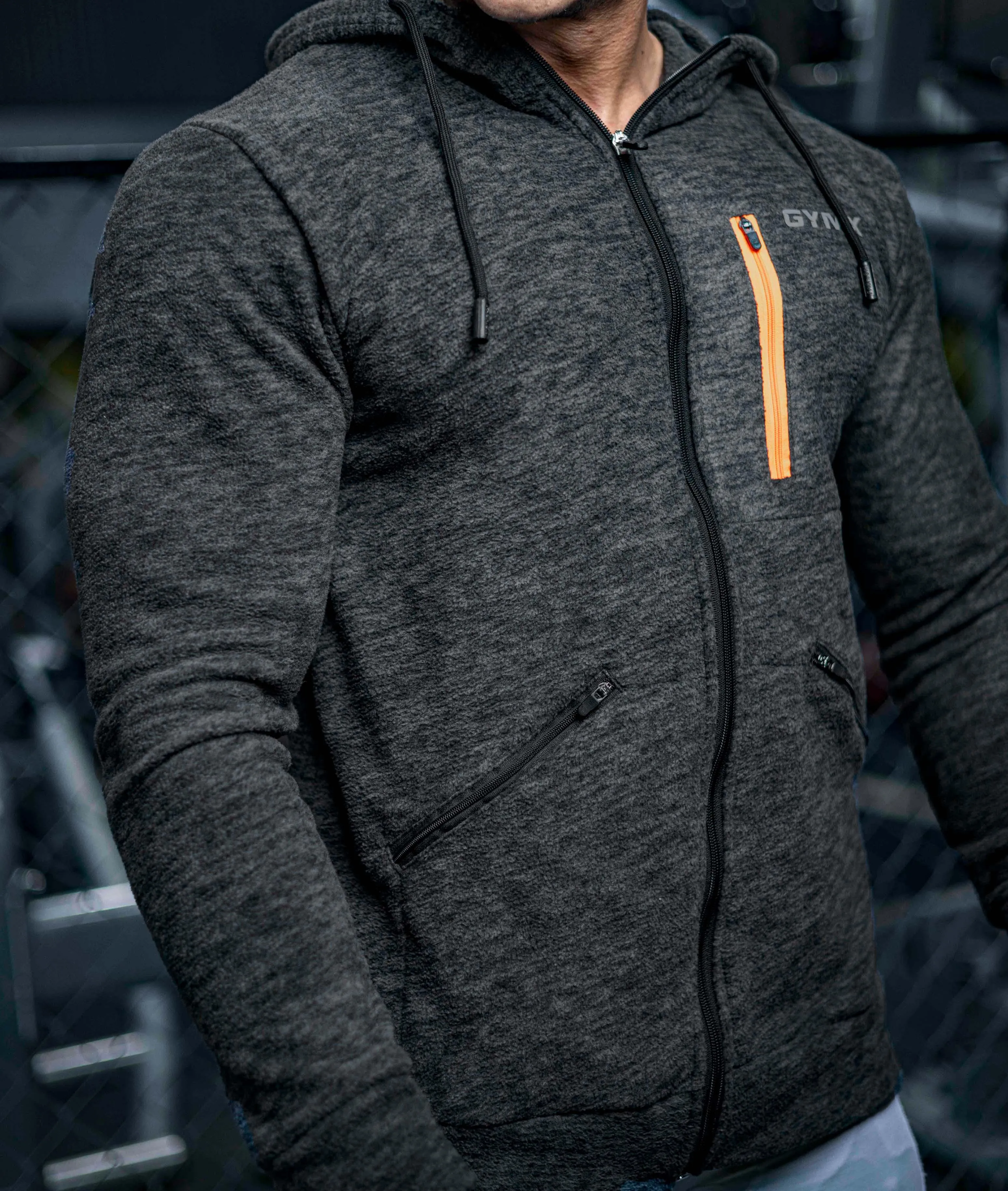 Sherpa Fleece Fluffy GymX Hoodie- Charcoal Grey