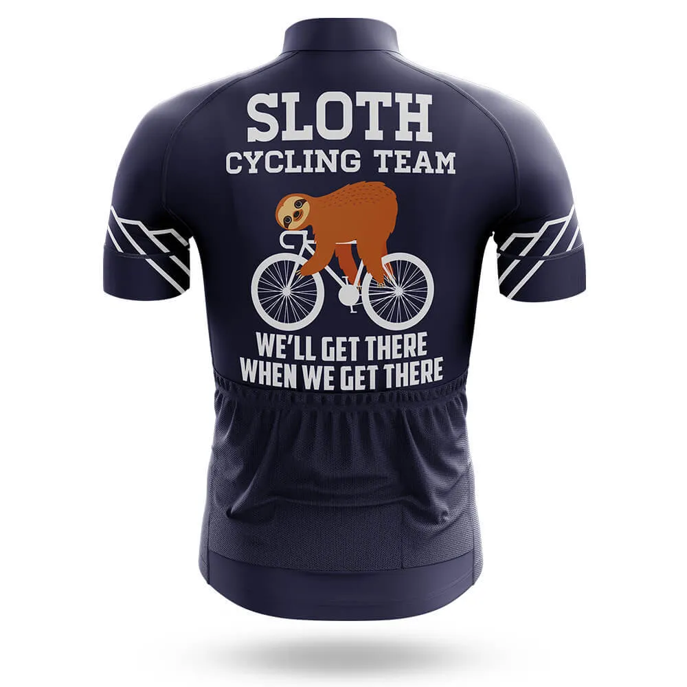 Sloth Cycling Team Navy Men's Short Sleeve Cycling Jersey