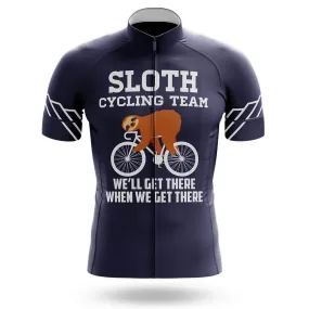 Sloth Cycling Team Navy Men's Short Sleeve Cycling Jersey