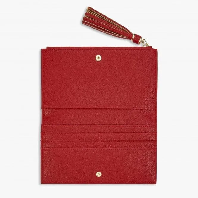 Sophia Tassel Fold Out Red Purse KLB1022